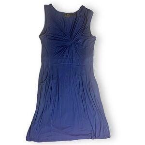 Navy Blue Knot Dress Size M Lemme by Nina Leonard New Unworn WITH POCKETS